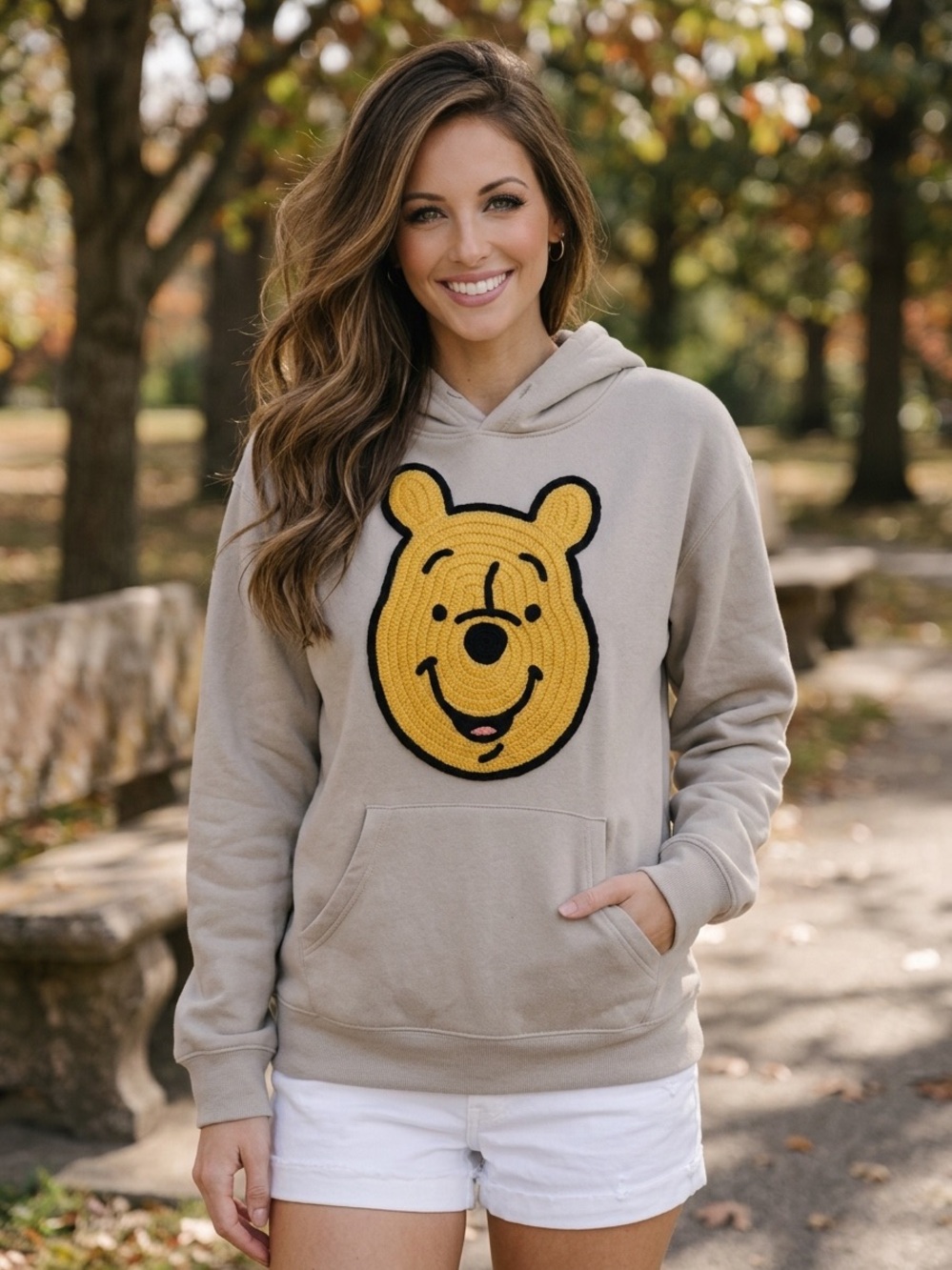 NWT Disney Winnie the Pooh Patch Hoodie - Women's Pullover